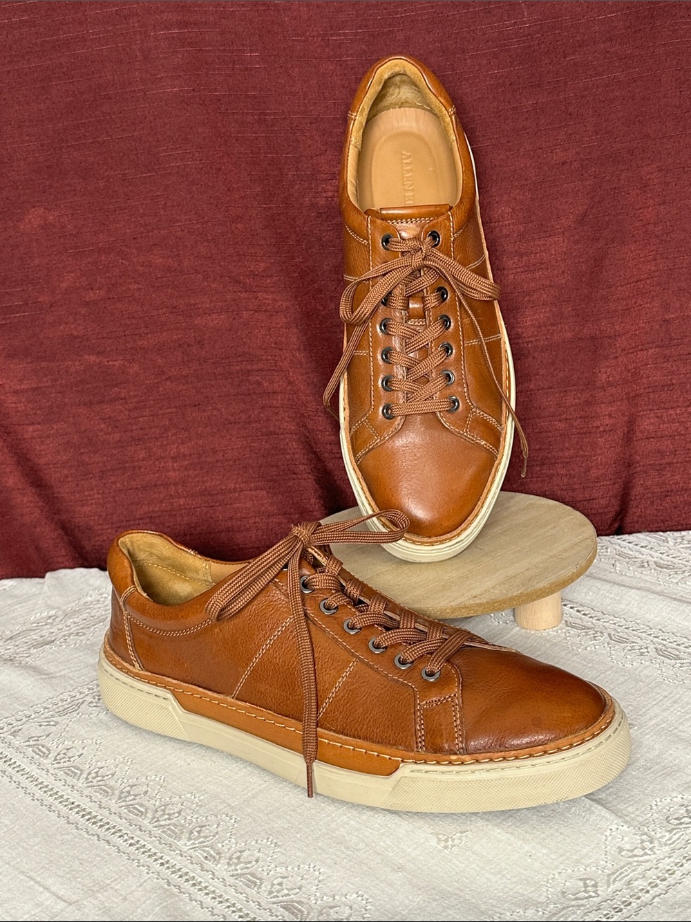 🤎 Allen Edmonds Porter City Cognac Leather Sneakers Men’s 11.5 D